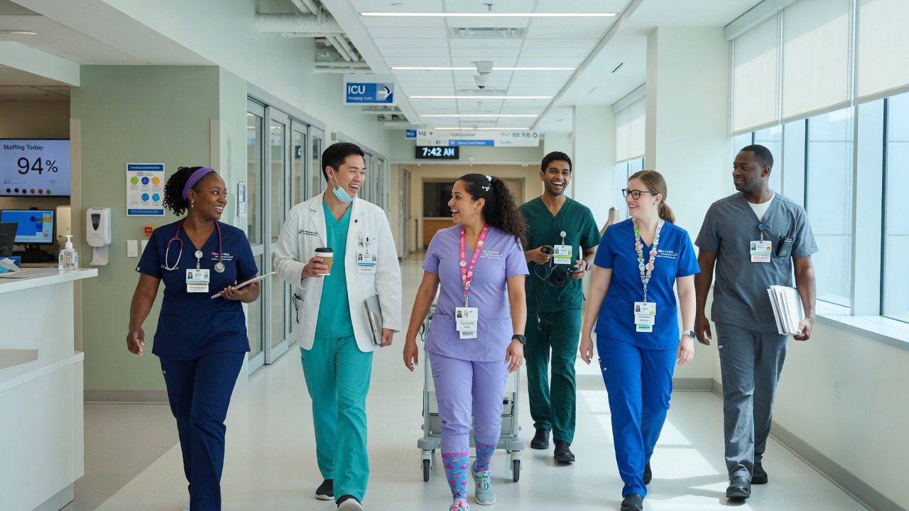 Hospital clinical staff ready for facility staffing